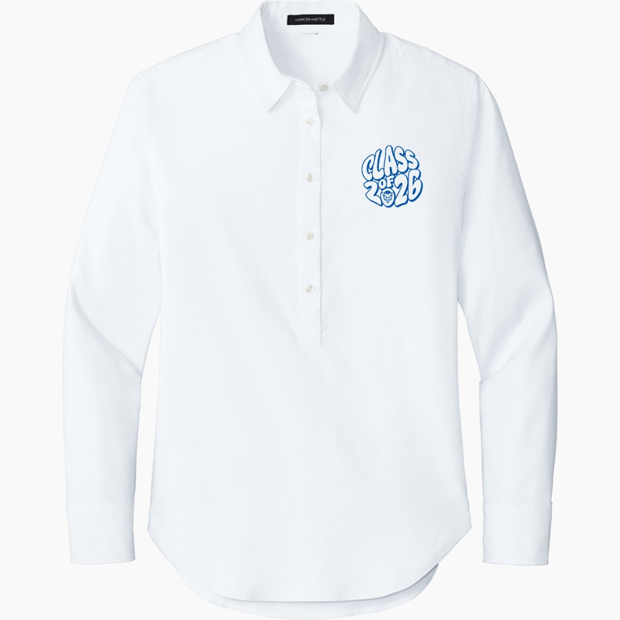 DAVIS SENIOR HIGH SCHOOL BLUE DEVILS <span class="pdp-name-mascot">DAVIS BLUE DEVILS</span> Mercer+Mettle Women's Long Sleeve Modern Oxford Shirt