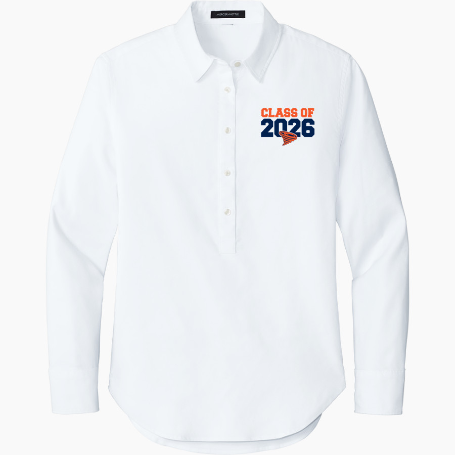 Katz Yeshiva Storm Mercer+Mettle Women's Long Sleeve Modern Oxford Shirt