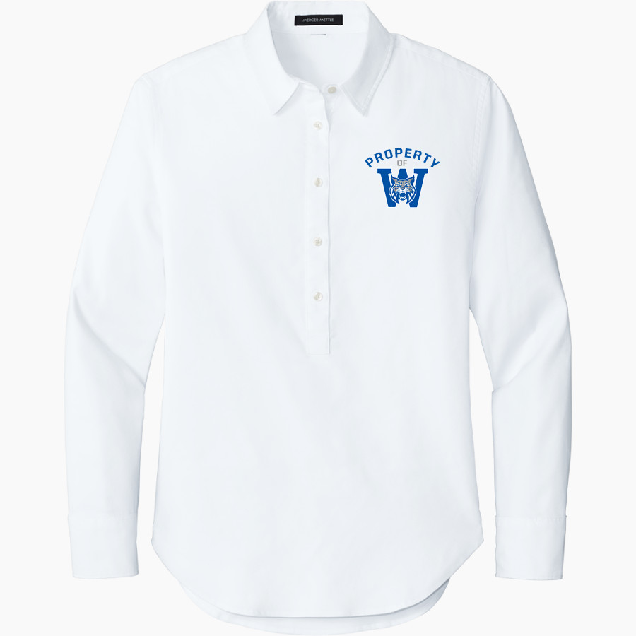 WELCH HIGH SCHOOL WILDCATS Mercer+Mettle Women's Long Sleeve Modern Oxford Shirt
