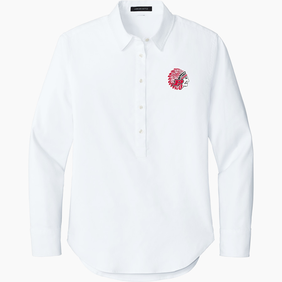 PLAINVIEW HIGH SCHOOL INDIANS <span class="pdp-name-mascot">PLAINVIEW I-27 INDIANS</span> Mercer+Mettle Women's Long Sleeve Modern Oxford Shirt