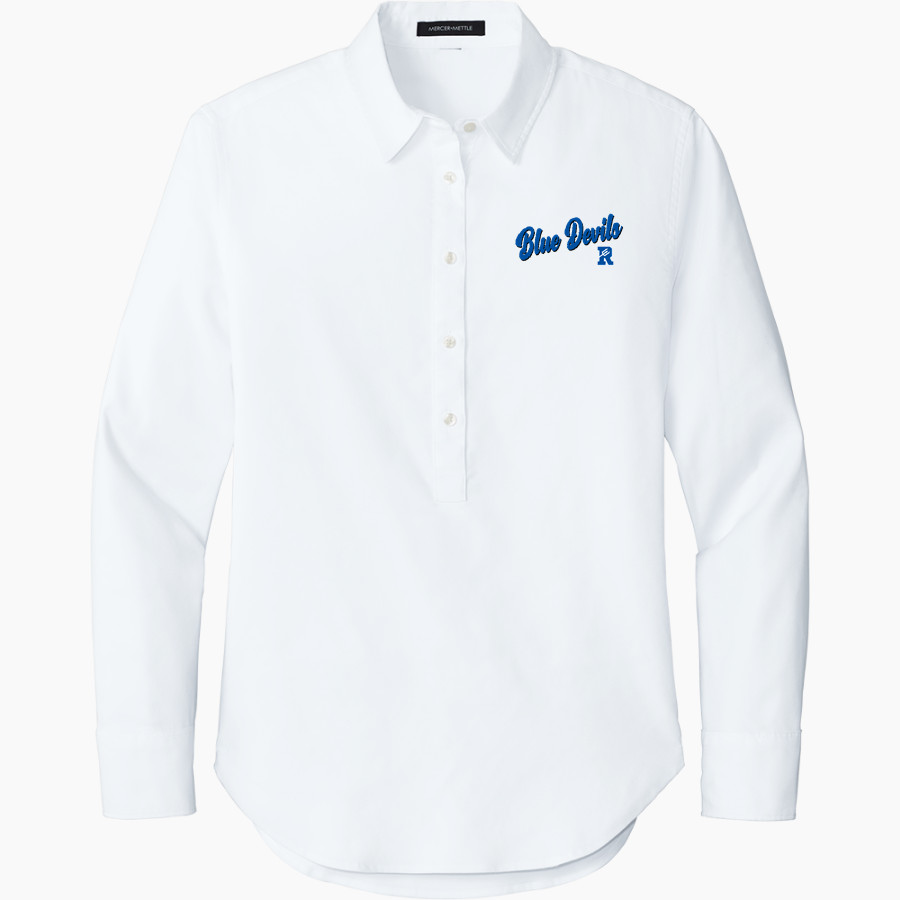 READING SENIOR HIGH SCHOOL BLUE DEVILS <span class="pdp-name-mascot">READING BLUE DEVILS</span> Mercer+Mettle Women's Long Sleeve Modern Oxford Shirt