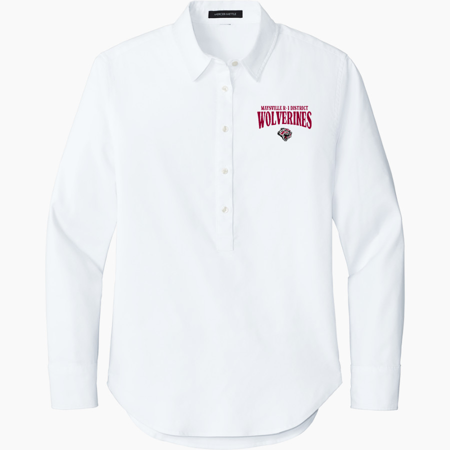 MAYSVILLE R-1 SCHOOL DISTRICT WOLVERINES <span class="pdp-name-mascot">MAYSVILLE R-1 DISTRICT WOLVERINES</span> Mercer+Mettle Women's Long Sleeve Modern Oxford Shirt