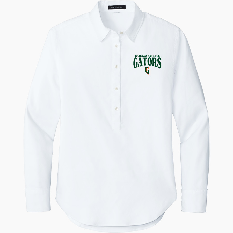 GATEWAY COLLEGE PREP SCHOOL GATORS Mercer+Mettle Women's Long Sleeve Modern Oxford Shirt