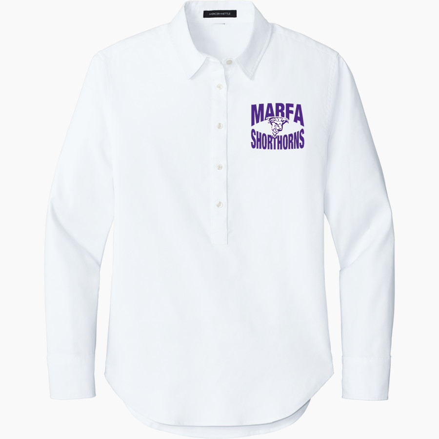 MARFA HIGH SCHOOL SHORTHORNS <span class="pdp-name-mascot">MARFA SHORTHORNS</span> Mercer+Mettle Women's Long Sleeve Modern Oxford Shirt