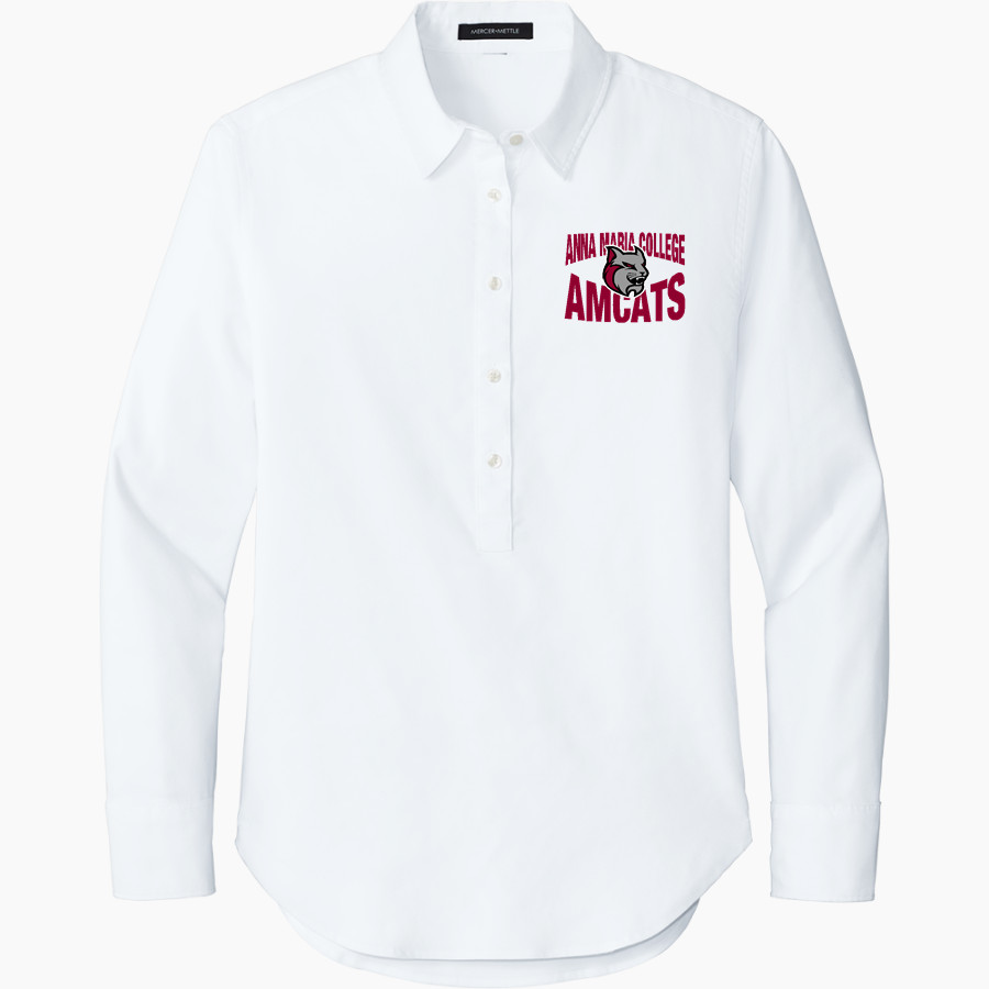 Anna Maria College Amcats <span class="pdp-name-mascot">Anna Maria College Amcats</span> Mercer+Mettle Women's Long Sleeve Modern Oxford Shirt