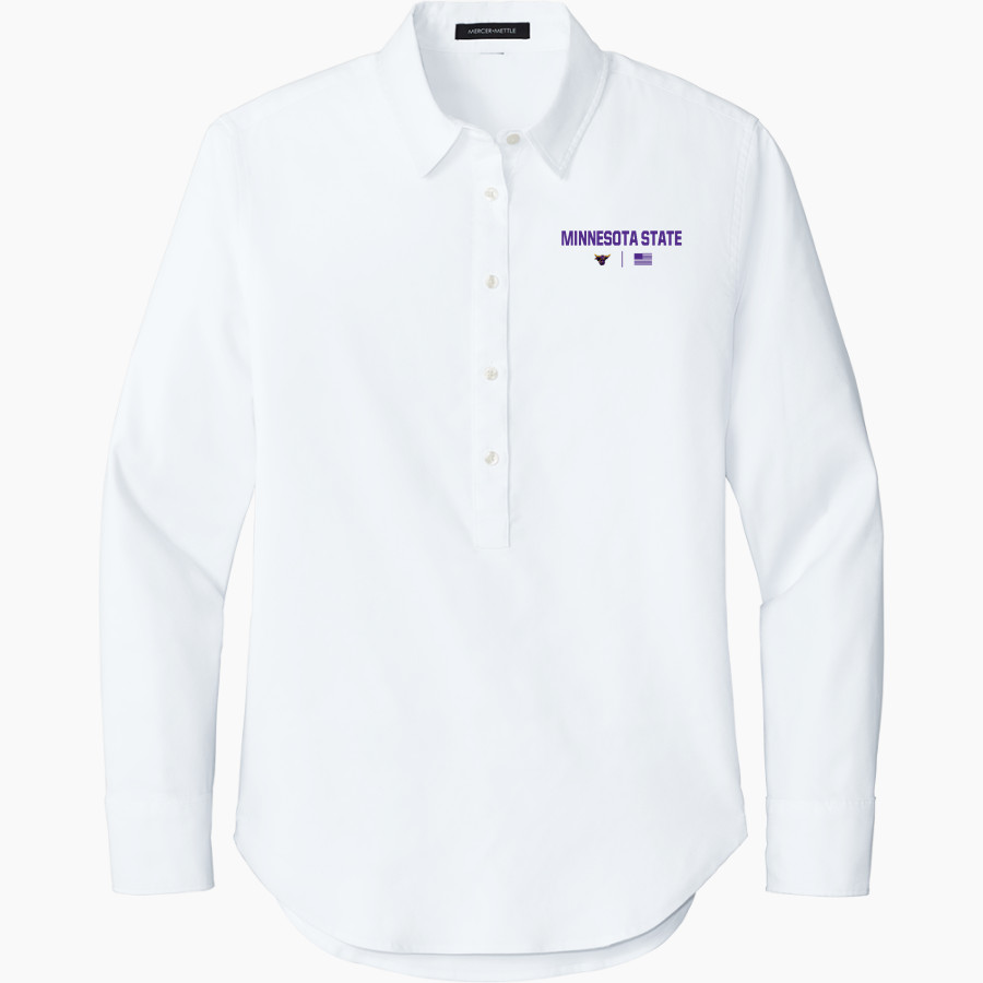 Minnesota State University Mankato <span class="pdp-name-mascot">Minnesota State Mavericks</span> Mercer+Mettle Women's Long Sleeve Modern Oxford Shirt