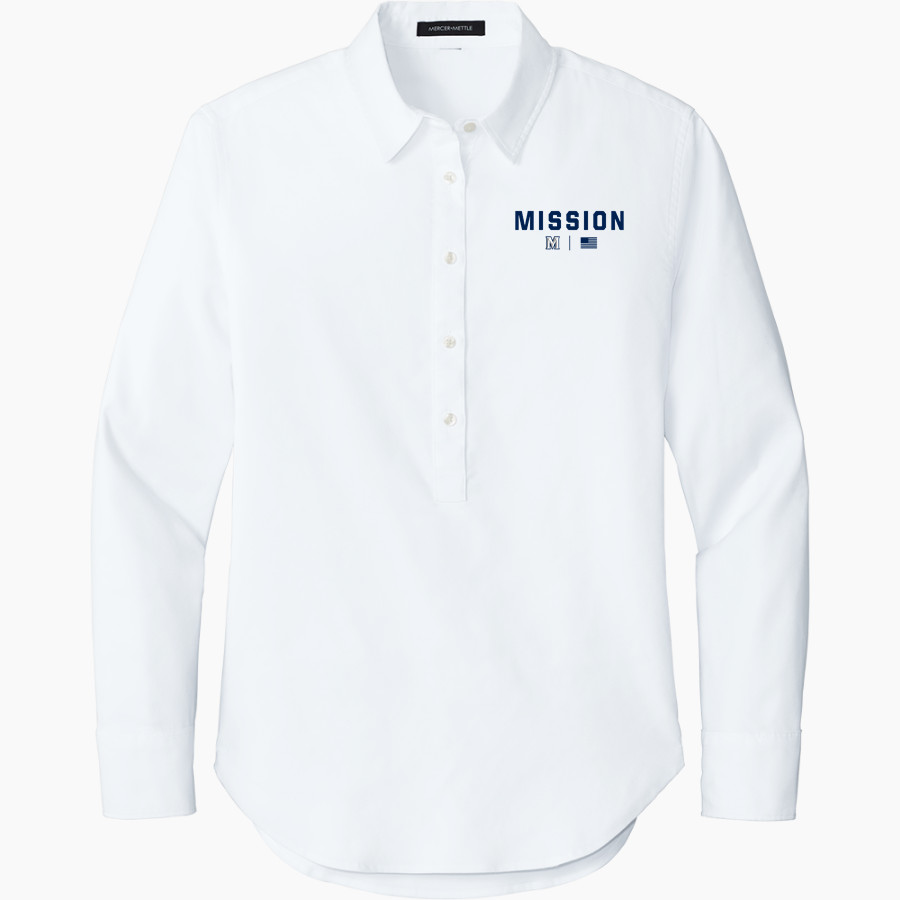 Mission University Mission University Mercer+Mettle Women's Long Sleeve Modern Oxford Shirt
