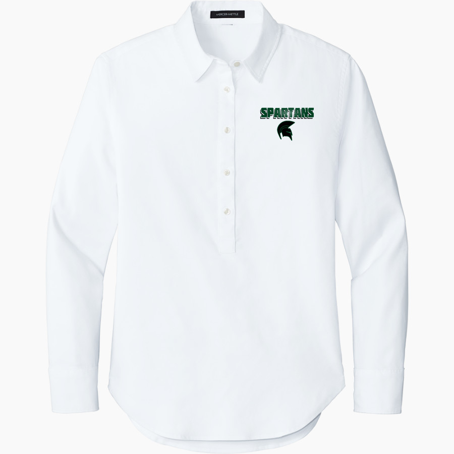 SCHURR HIGH SCHOOL SPARTANS Mercer+Mettle Women's Long Sleeve Modern Oxford Shirt