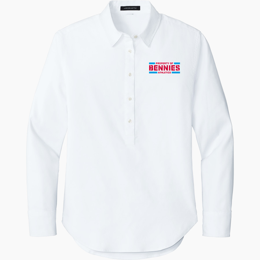 COLLEGE OF ST BENEDICT Bennies <span class="pdp-name-mascot">COLLEGE OF ST BENEDICT</span> Mercer+Mettle Women's Long Sleeve Modern Oxford Shirt