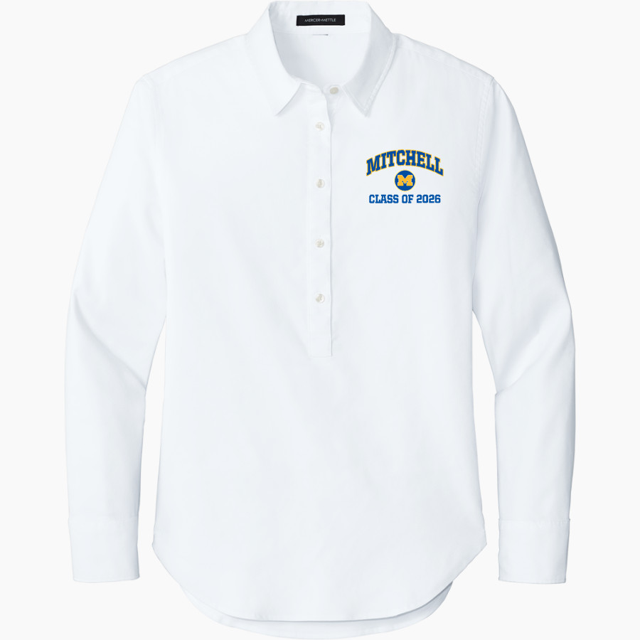 Mitchell Bluejackets <span class="pdp-name-mascot">Mitchell High School Bluejackets</span> Mercer+Mettle Women's Long Sleeve Modern Oxford Shirt