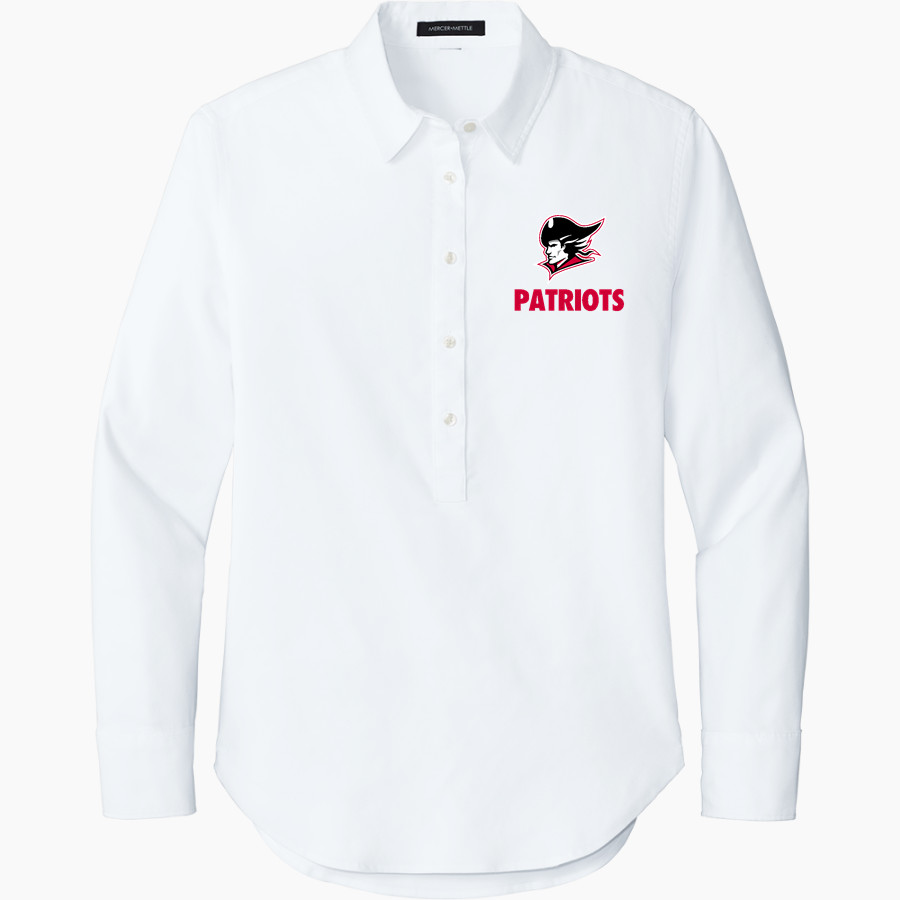 BETHESDA CHRISTIAN HIGH SCHOOL PATRIOTS Mercer+Mettle Women's Long Sleeve Modern Oxford Shirt
