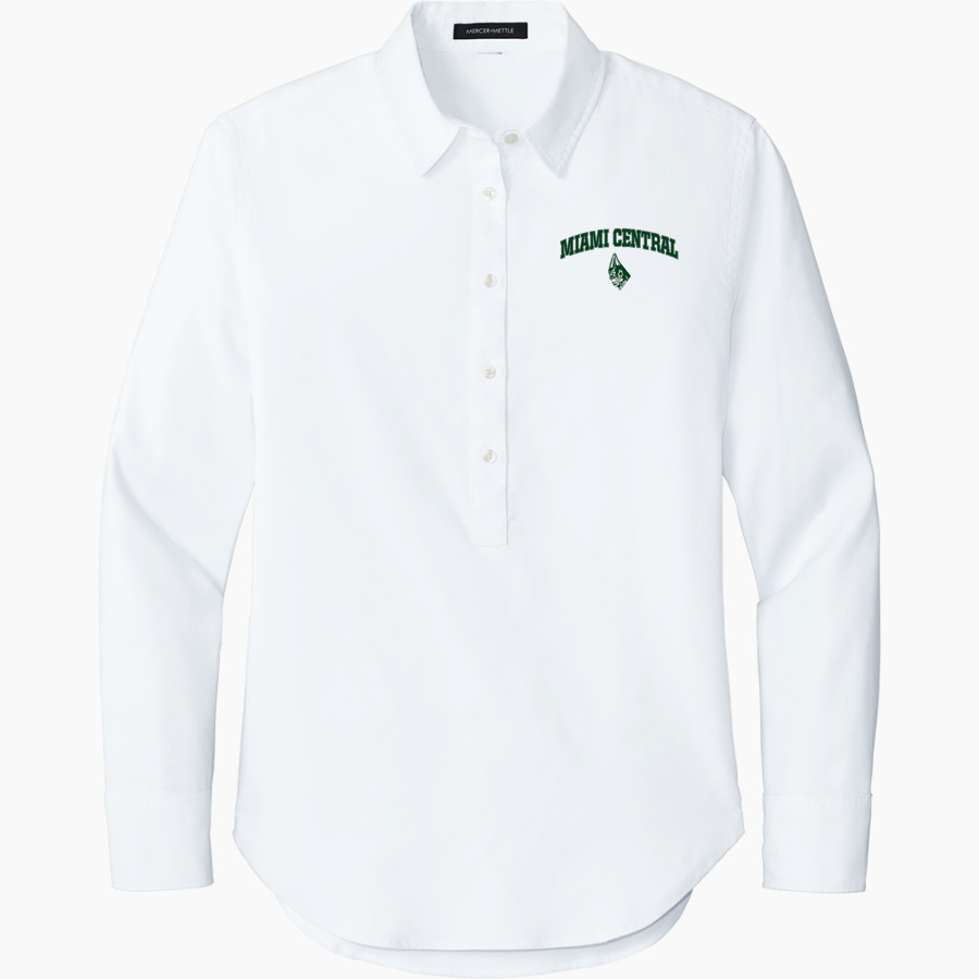 MIAMI CENTRAL HIGH SCHOOL ROCKETS Mercer+Mettle Women's Long Sleeve Modern Oxford Shirt