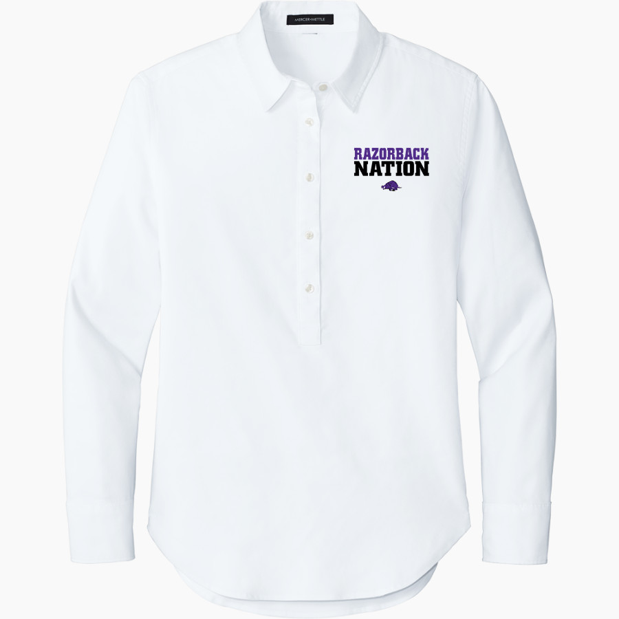 WALHALLA HIGH SCHOOL RAZORBACKS <span class="pdp-name-mascot">WALHALLA RAZORBACKS</span> Mercer+Mettle Women's Long Sleeve Modern Oxford Shirt