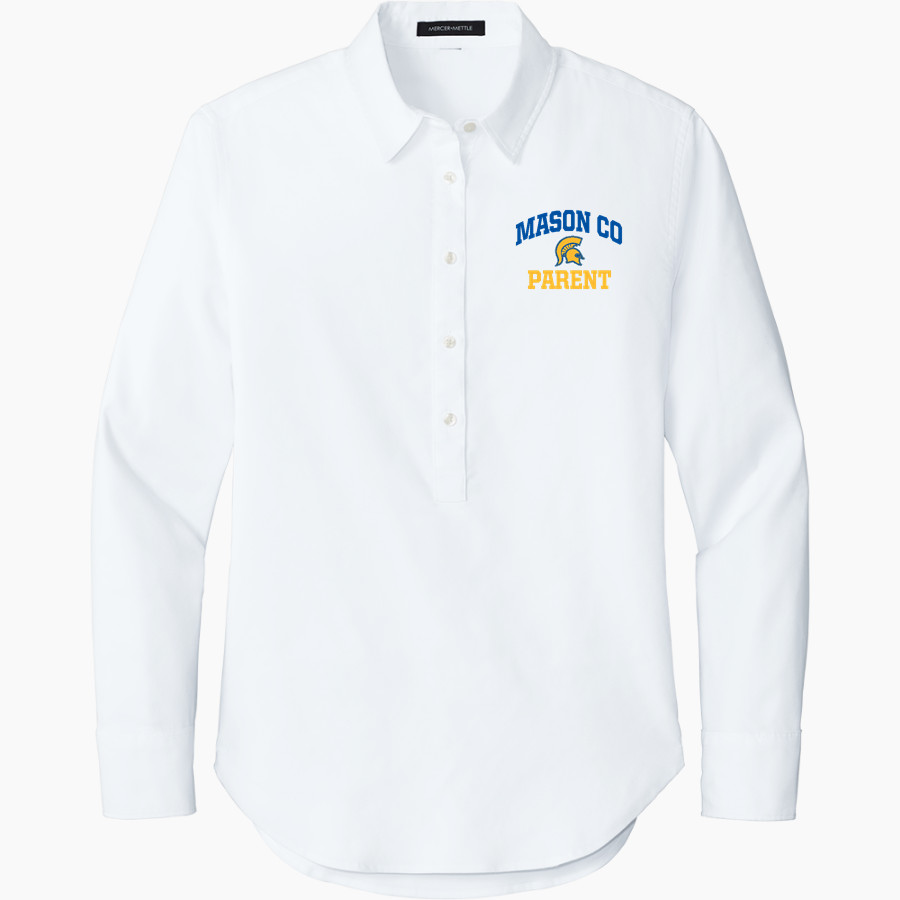MASON CO CENTRAL HIGH SCHOOL SPARTANS Mercer+Mettle Women's Long Sleeve Modern Oxford Shirt
