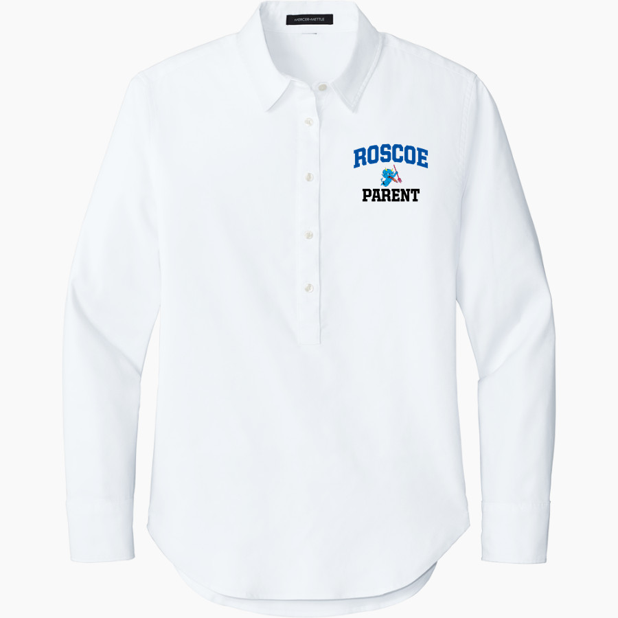Roscoe Blue Devils Mercer+Mettle Women's Long Sleeve Modern Oxford Shirt