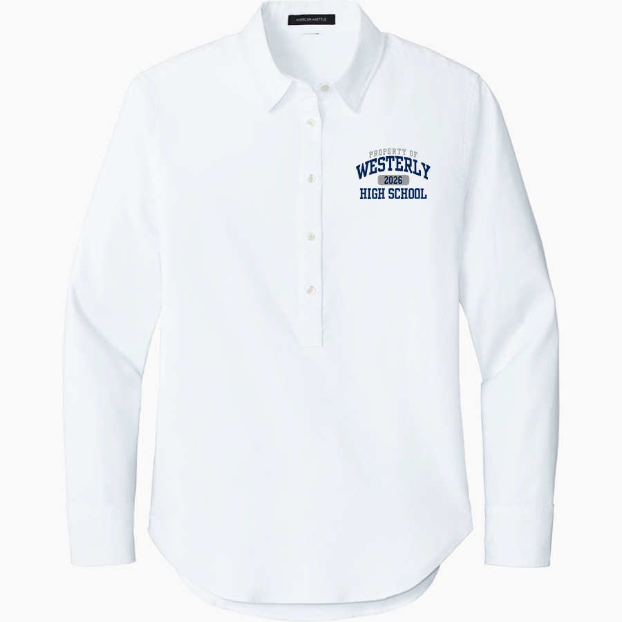 Westerly Bulldogs <span class="pdp-name-mascot">Westerly Bulldogs</span> Mercer+Mettle Women's Long Sleeve Modern Oxford Shirt