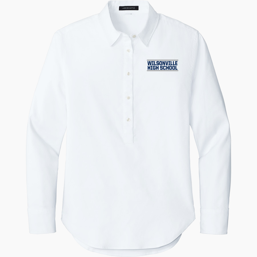 WILSONVILLE HIGH SCHOOL WILDCATS <span class="pdp-name-mascot">WILSONVILLE WILDCATS</span> Mercer+Mettle Women's Long Sleeve Modern Oxford Shirt