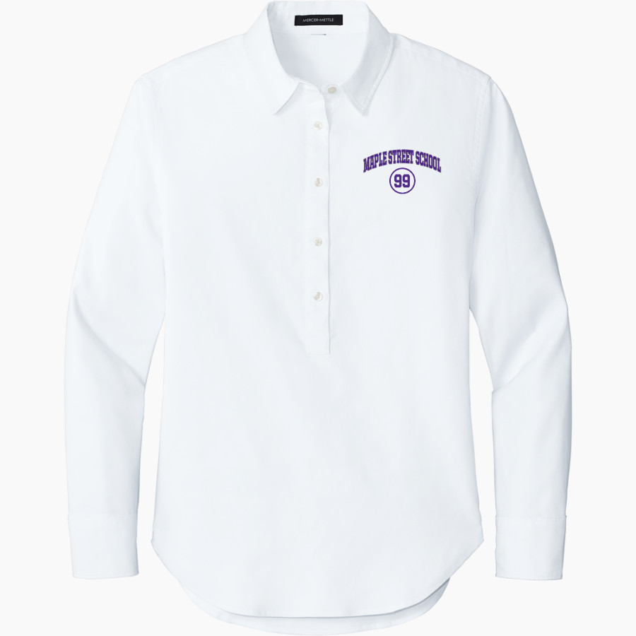 Maple Street School Moose <span class="pdp-name-mascot">Maple Street School Moose</span> Mercer+Mettle Women's Long Sleeve Modern Oxford Shirt