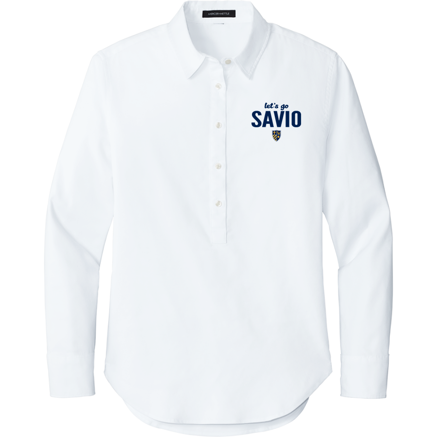 St. Dominic Savio Catholic School <span class="pdp-name-mascot">Savio Eagles</span> Mercer+Mettle Women's Long Sleeve Modern Oxford Shirt
