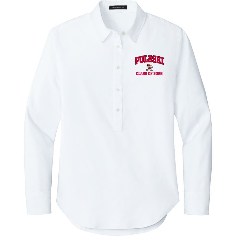 Pulaski Red Raiders <span class="pdp-name-mascot">Pulaski Red Reaiders</span> Mercer+Mettle Women's Long Sleeve Modern Oxford Shirt