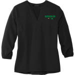 WINDSOR HIGH SCHOOL YELLOW JACKETS <span class="pdp-name-mascot">WINDSOR YELLOW JACKETS</span> Mercer+Mettle Women's Stretch Crepe 3/4-Sleeve Blouse Front Thumbnail