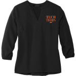 Tech High School Tigers <span class="pdp-name-mascot">Tech High School</span> Mercer+Mettle Women's Stretch Crepe 3/4-Sleeve Blouse Front Thumbnail