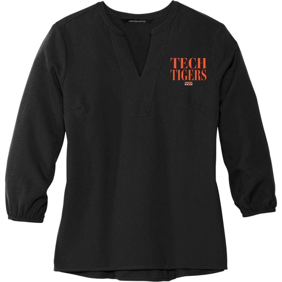 Tech High School Tigers <span class="pdp-name-mascot">Tech High School</span> Mercer+Mettle Women's Stretch Crepe 3/4-Sleeve Blouse