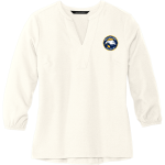 Brooklane Baptist Eagles <span class="pdp-name-mascot">Brooklane Baptist Eagles</span> Mercer+Mettle Women's Stretch Crepe 3/4-Sleeve Blouse Front Thumbnail