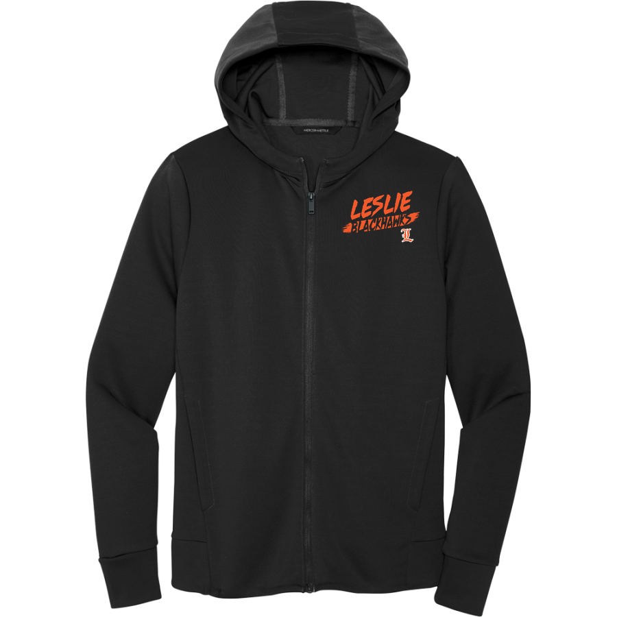 LESLIE HIGH SCHOOL BLACKHAWKS <span class="pdp-name-mascot">LESLIE BLACKHAWKS</span> Mercer+Mettle Men's Double-Knit Full-Zip Hoodie