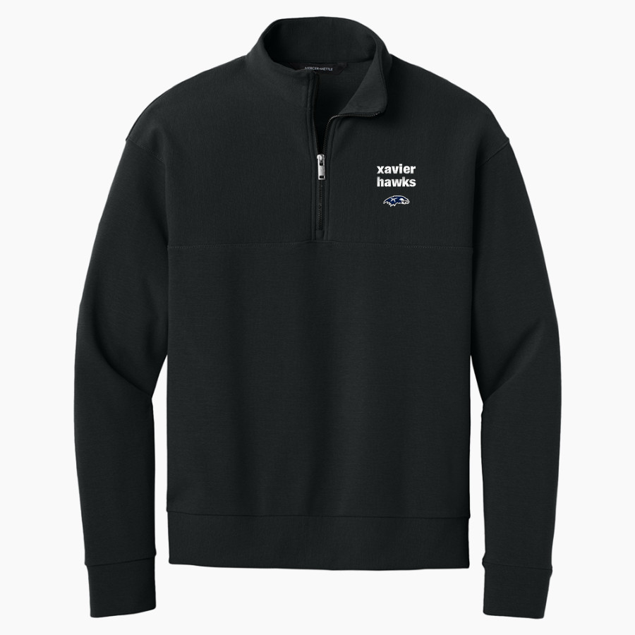 XAVIER HIGH SCHOOL HAWKS Mercer+Mettle Men's Linear Texture 1/4-Zip
