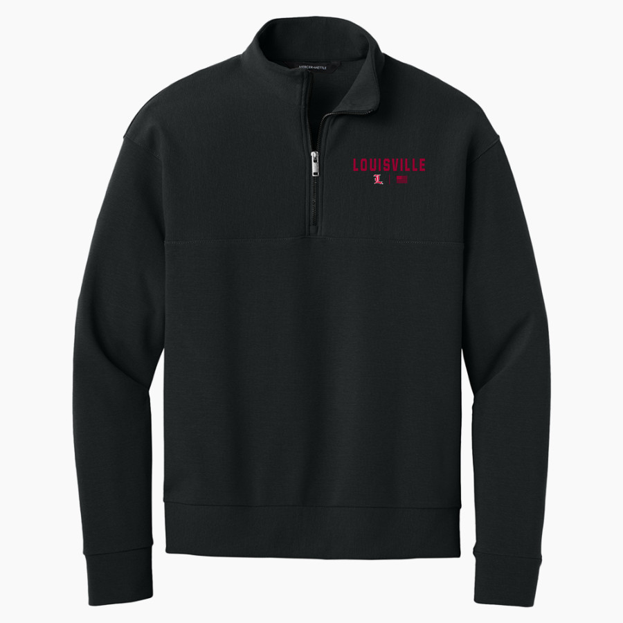 LOUISVILLE HIGH SCHOOL WILDCATS <span class="pdp-name-mascot">LOUISVILLE WILDCATS</span> Mercer+Mettle Men's Linear Texture 1/4-Zip