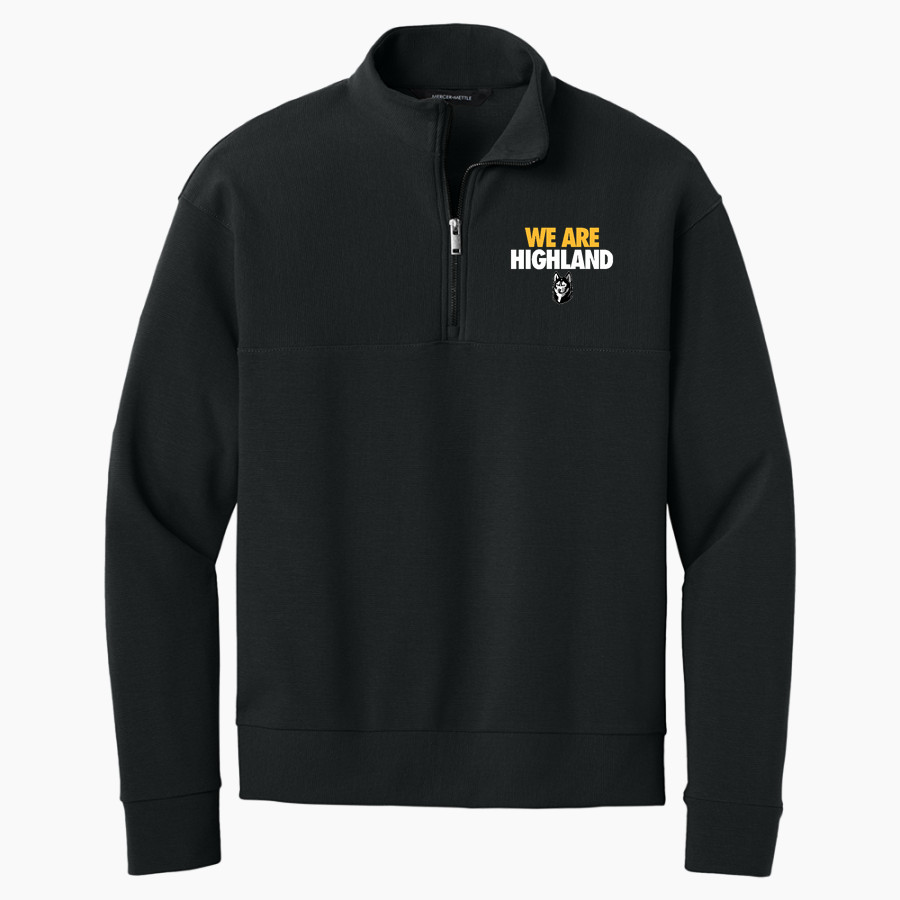 HIGHLAND HIGH SCHOOL HUSKIES Mercer+Mettle Men's Linear Texture 1/4-Zip