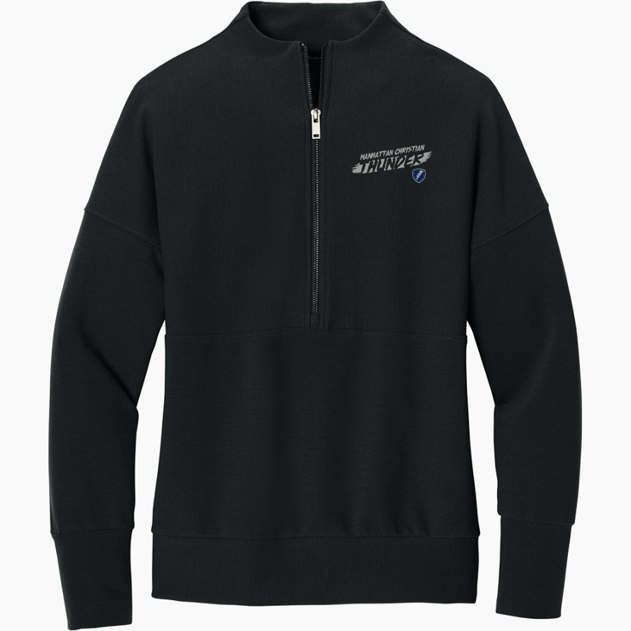 Manhattan Christian Thunder <span class="pdp-name-mascot">Manhattan Christian Thunder</span> Mercer+Mettle Women's Linear Texture 1/4-Zip