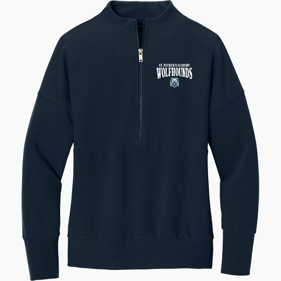 St. Patrick's Academy Wolfhounds <span class="pdp-name-mascot">Great Falls Central Catholic H S Mustangs</span> Mercer+Mettle Women's Linear Texture 1/4-Zip
