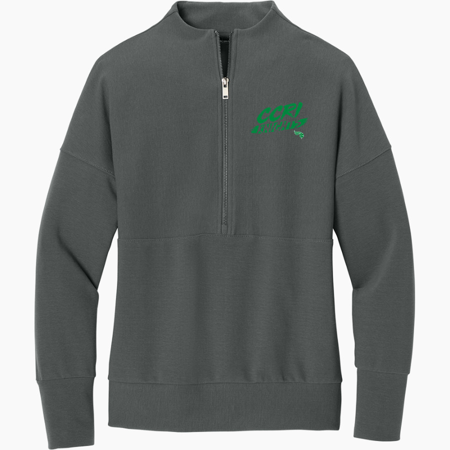 Community College of Rhode Island Knights <span class="pdp-name-mascot">COMMUNITY COLLEGE OF RHODE ISLAND Knights</span> Mercer+Mettle Women's Linear Texture 1/4-Zip