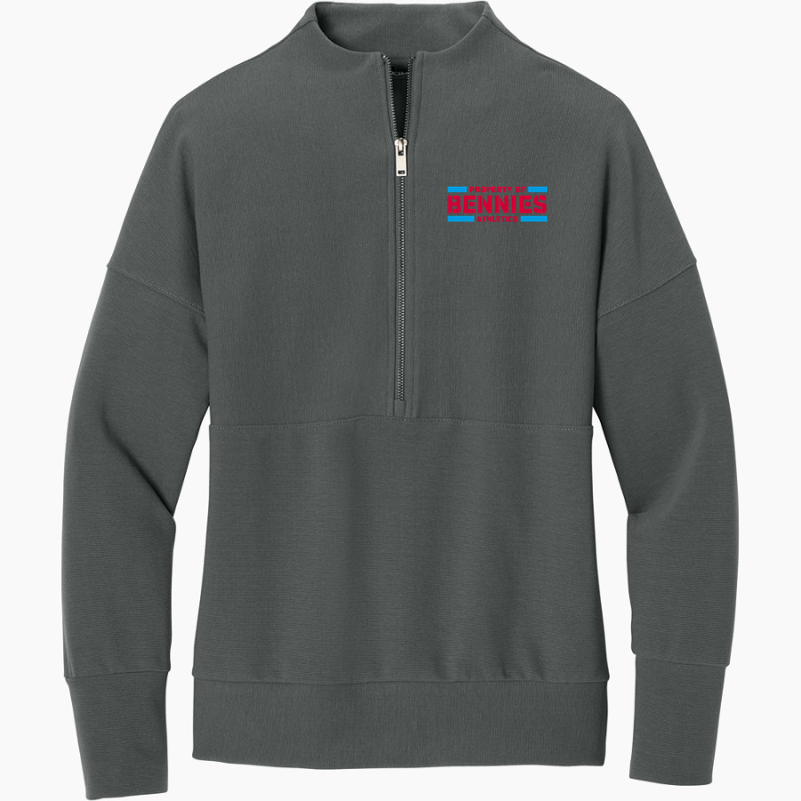 COLLEGE OF ST BENEDICT Bennies <span class="pdp-name-mascot">COLLEGE OF ST BENEDICT</span> Mercer+Mettle Women's Linear Texture 1/4-Zip
