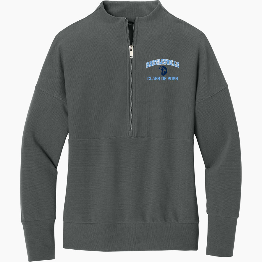 BARTLESVILLE HIGH SCHOOL BRUINS <span class="pdp-name-mascot">BARTLESVILLE BRUINS</span> Mercer+Mettle Women's Linear Texture 1/4-Zip