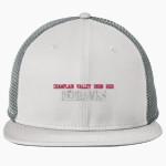 CHAMPLAIN VALLEY UNION HIGH REDHAWKS New Era Standard Fit Snapback Trucker Cap Front Thumbnail