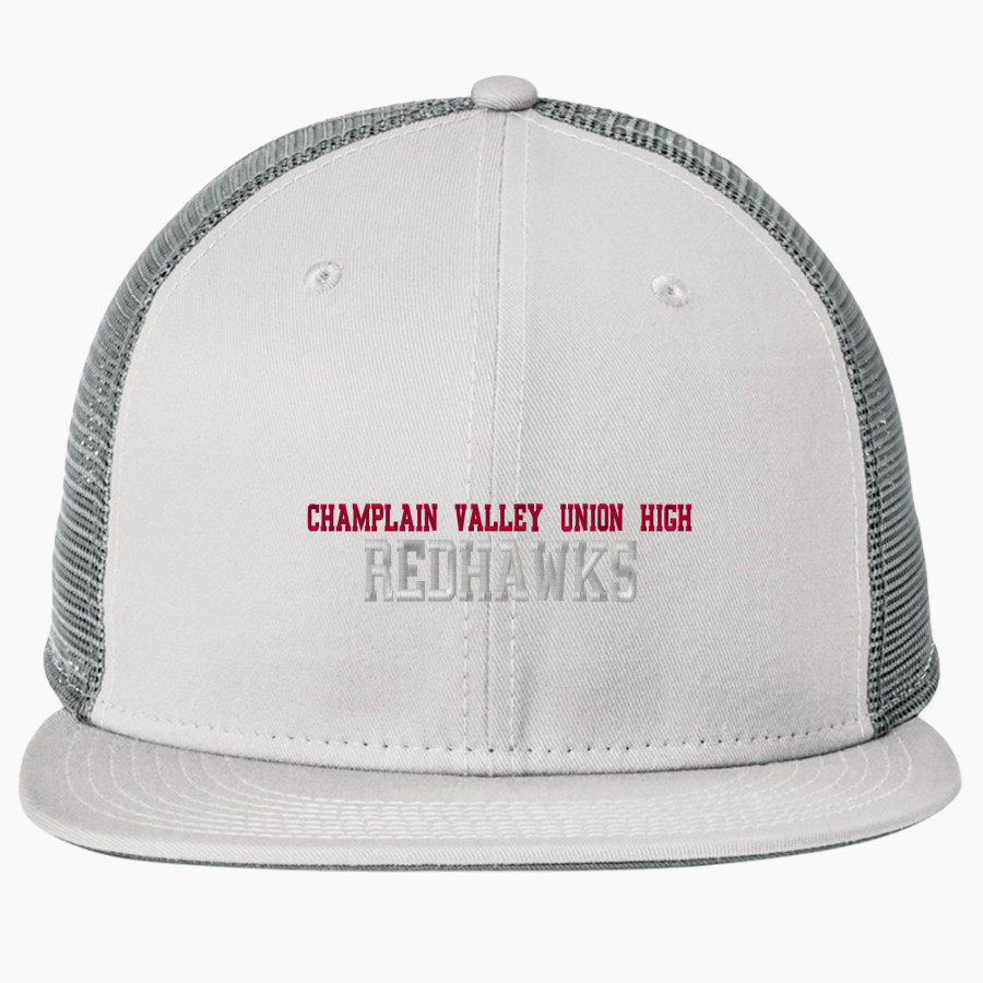 CHAMPLAIN VALLEY UNION HIGH REDHAWKS New Era Standard Fit Snapback Trucker Cap