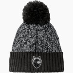 CISTERCIAN PREPARATORY SCHOOL HAWKS New Era Marled Knit Pom Beanie Front Thumbnail