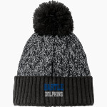 BARTLE Dolphins <span class="pdp-name-mascot">BARTLE ELEMENTARY SCHOOL Dolphins</span> New Era Marled Knit Pom Beanie Front Thumbnail