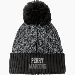 PERRY HIGH SCHOOL MAROONS New Era Marled Knit Pom Beanie Front Thumbnail