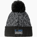 St. James Sharks <span class="pdp-name-mascot">St. James Sharks</span> New Era Marled Knit Pom Beanie Front Thumbnail