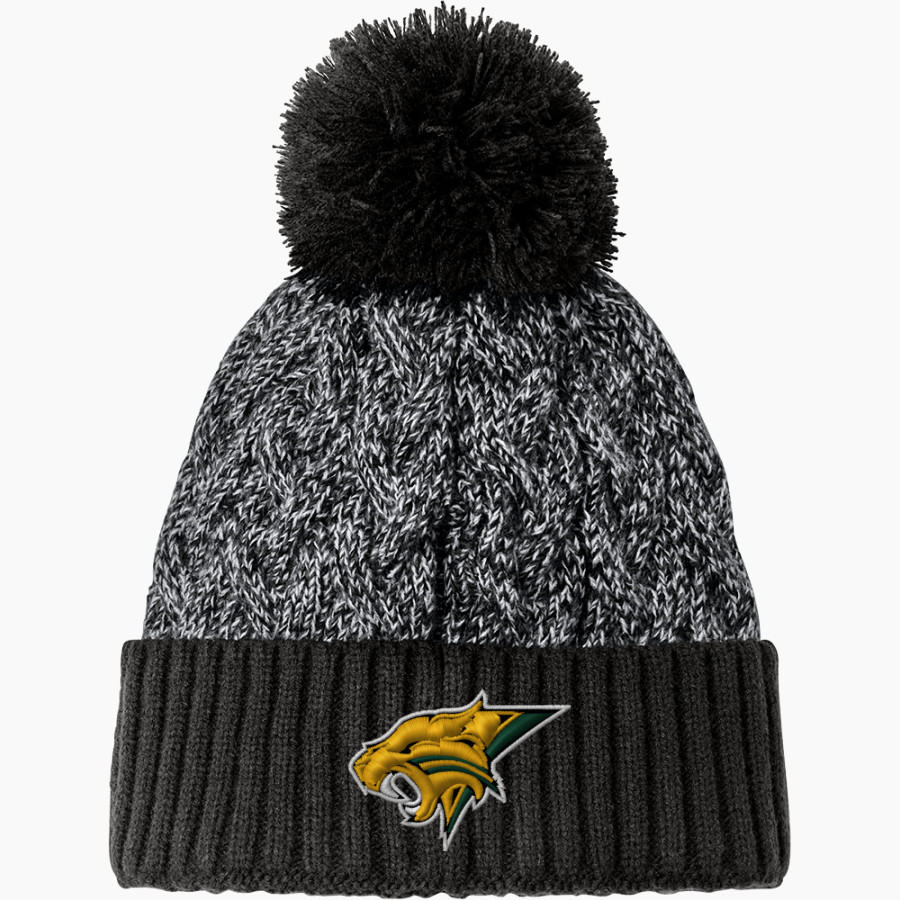 Basehor-Linwood Bobcats New Era Marled Knit Pom Beanie