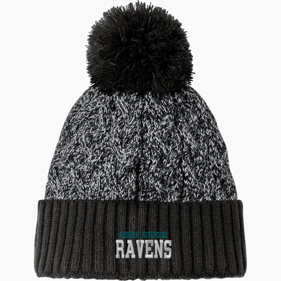 AUBURN RIVERSIDE HIGH SCHOOL RAVENS <span class="pdp-name-mascot">AUBURN RIVERSIDE RAVENS</span> New Era Marled Knit Pom Beanie