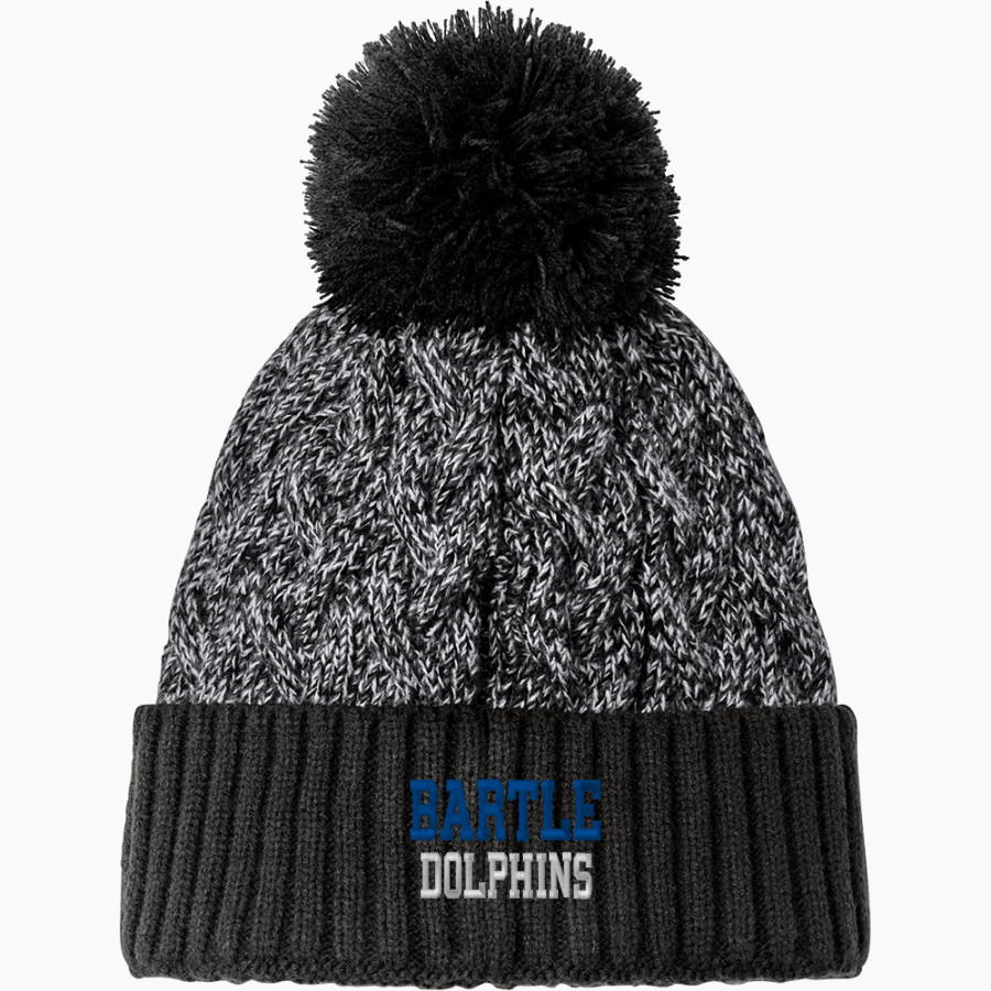 BARTLE Dolphins <span class="pdp-name-mascot">BARTLE ELEMENTARY SCHOOL Dolphins</span> New Era Marled Knit Pom Beanie