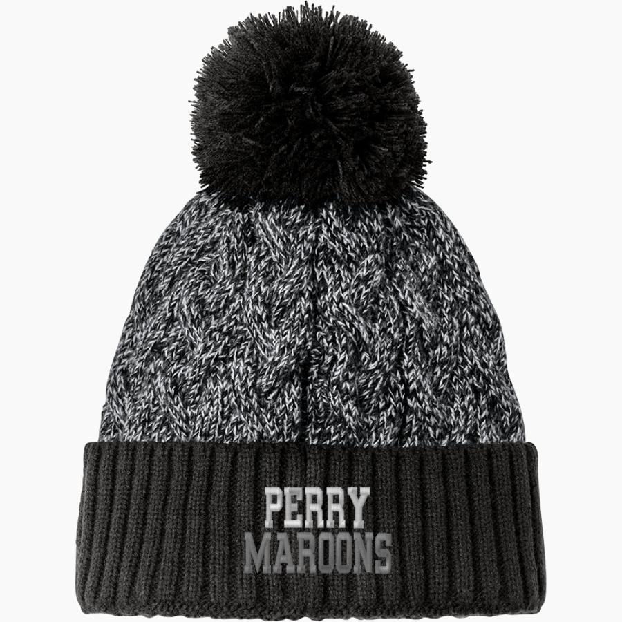 PERRY HIGH SCHOOL MAROONS New Era Marled Knit Pom Beanie