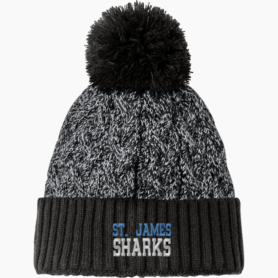 St. James Sharks <span class="pdp-name-mascot">St. James Sharks</span> New Era Marled Knit Pom Beanie