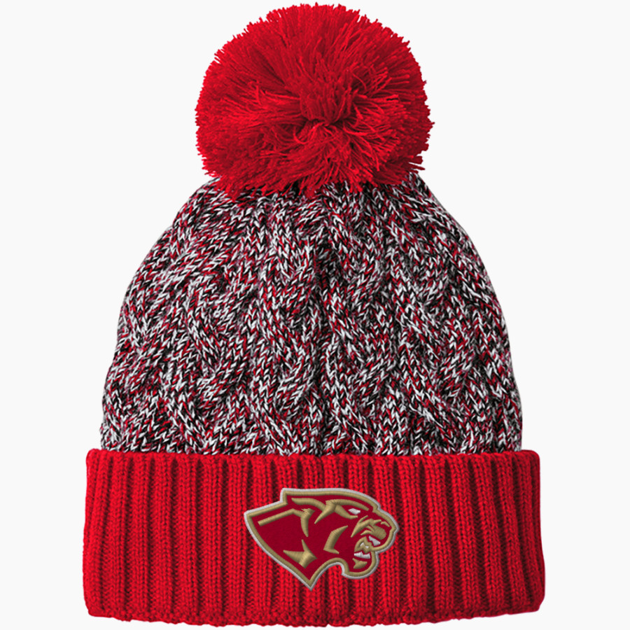 CANEY CREEK HIGH SCHOOL PANTHERS New Era Marled Knit Pom Beanie