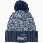 ALL SAINTS CATHOLIC HIGH SCHOOL COUGARS New Era Marled Knit Pom Beanie Front Thumbnail